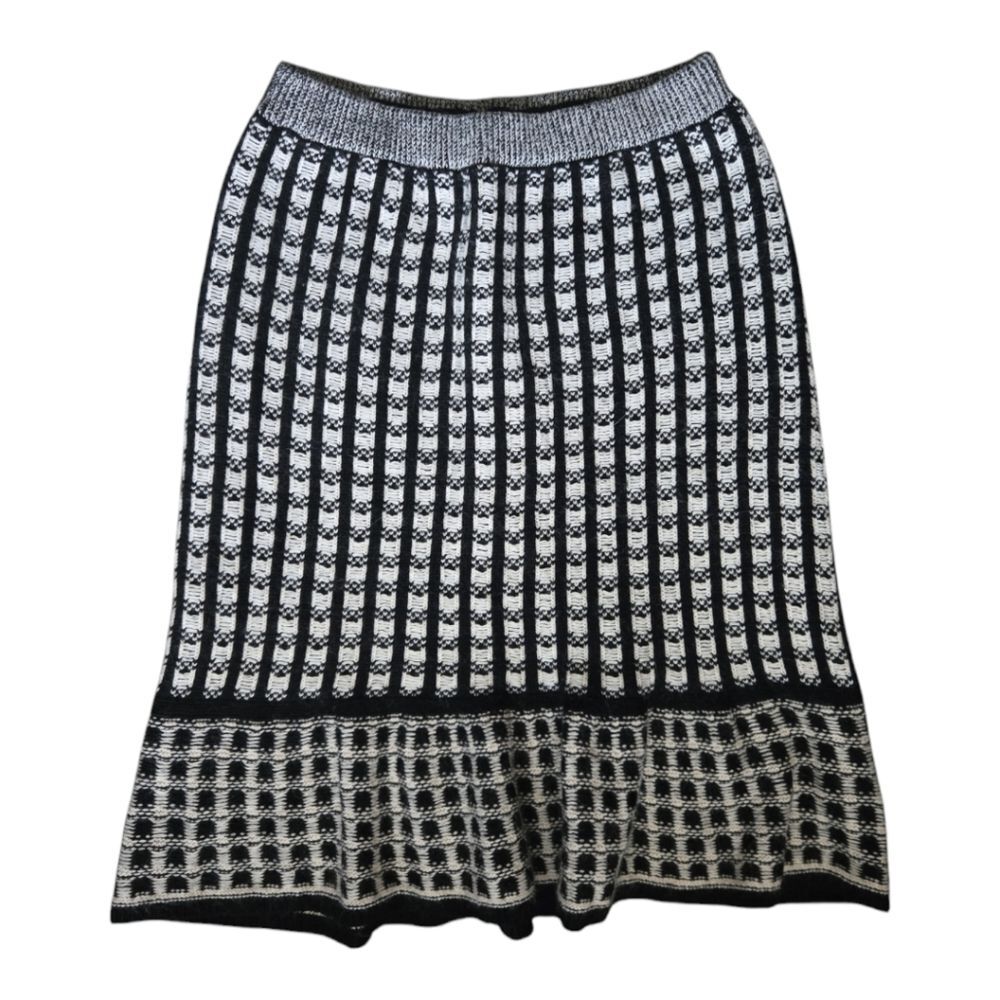 Sparrow [ANTHRO] Black and White Knit Skirt - M